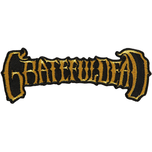 Grateful Dead Gold 50th Anniversary Logo Embroidered Patch Front