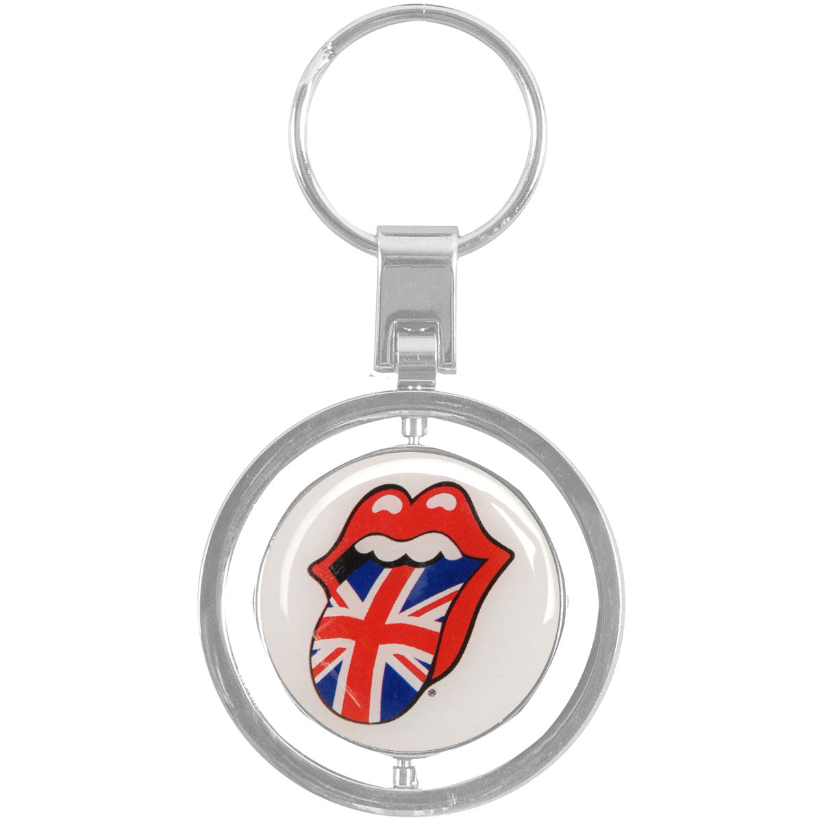 Rolling Stones UK & US Tongues Spinner Key Chain Front