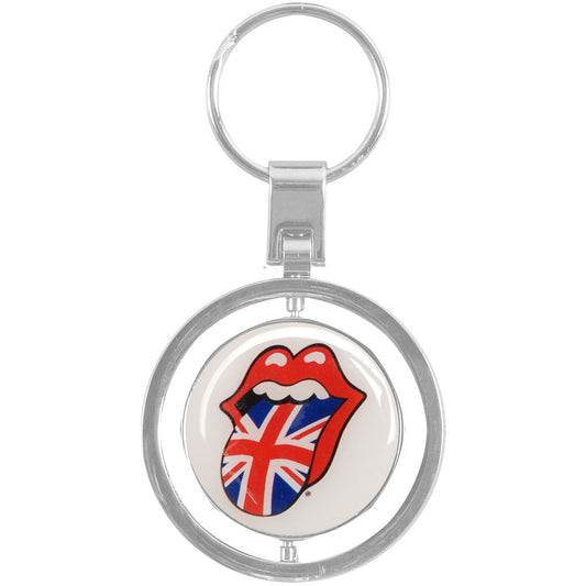 Rolling Stones UK & US Tongues Spinner Key Chain Front