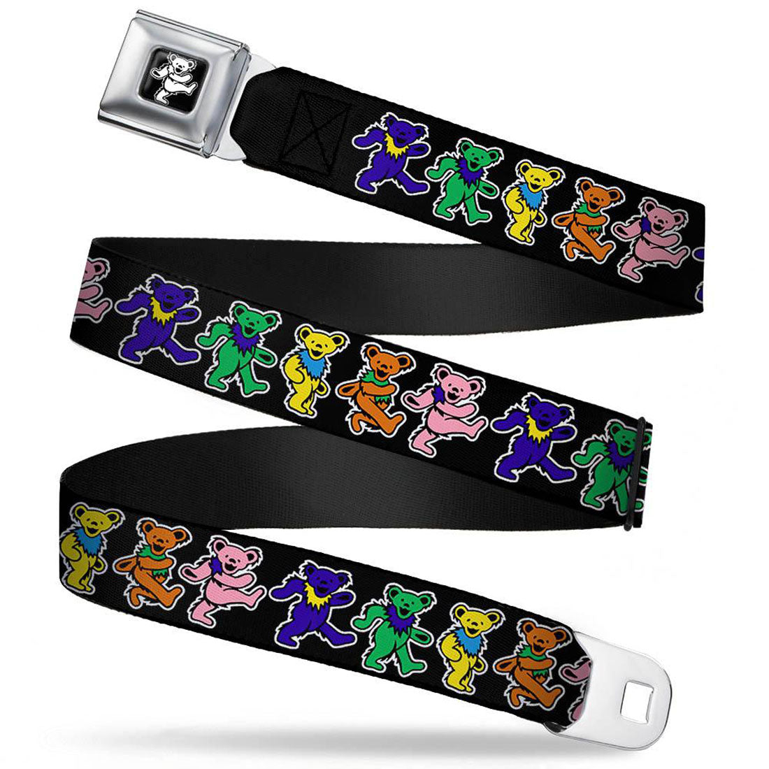 Grateful Dead Dancing Bears Seatbelt Buckle Belt