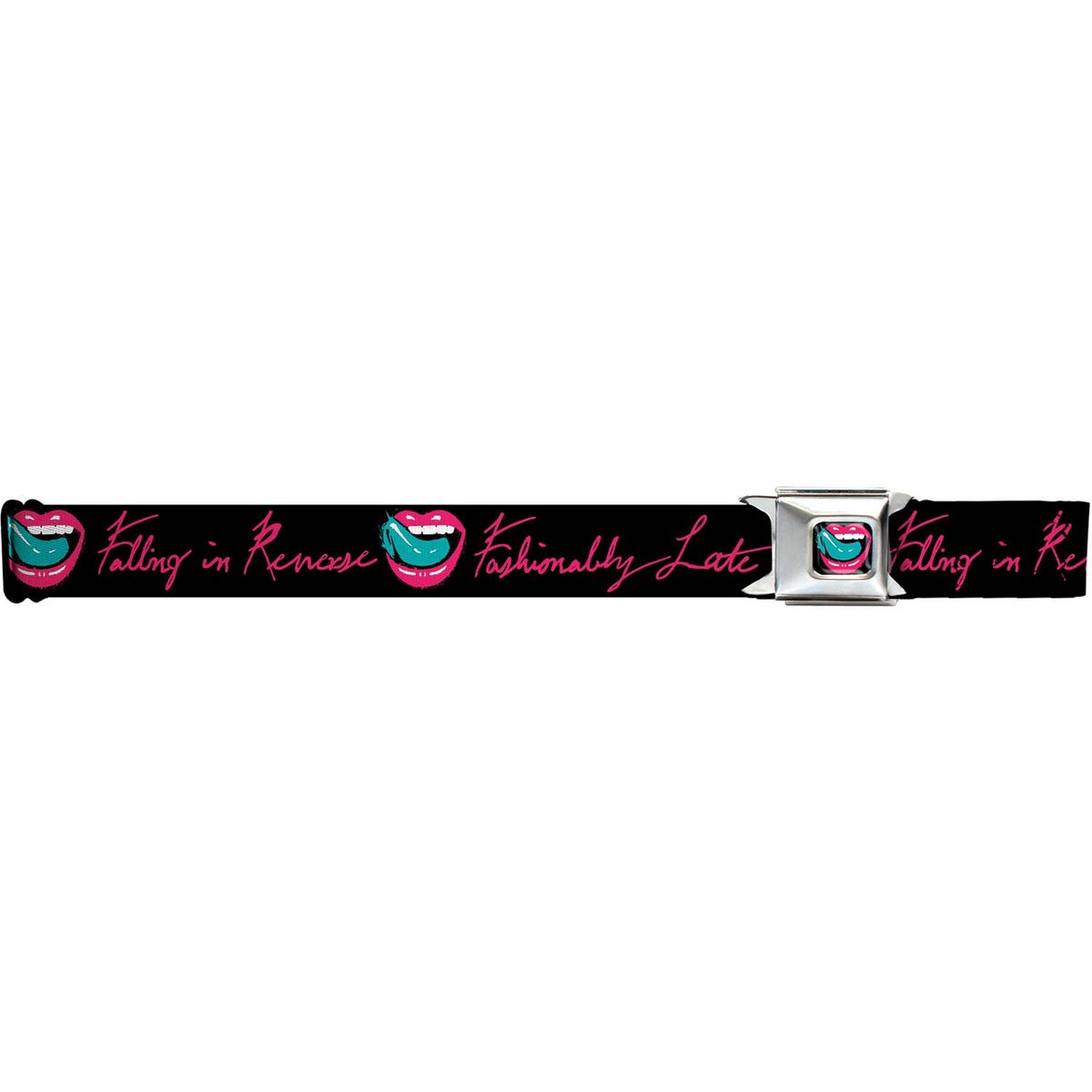 Falling In Reverse Fashionably Late Seatbelt Buckle Belt Back