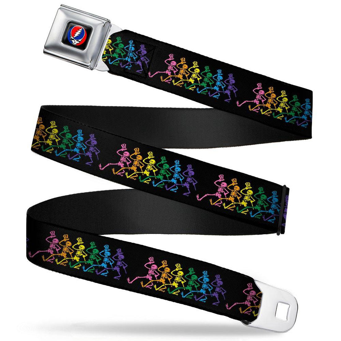 Grateful Dead Dancing Skeletons Seatbelt Buckle Belt
