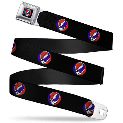 Grateful Dead Steal Your Face Repeat Seatbelt Buckle Belt Front