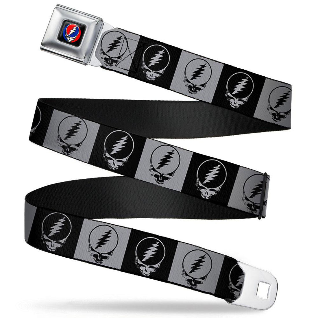 Grateful Dead Steal Your Face Blocks Seatbelt Buckle Belt