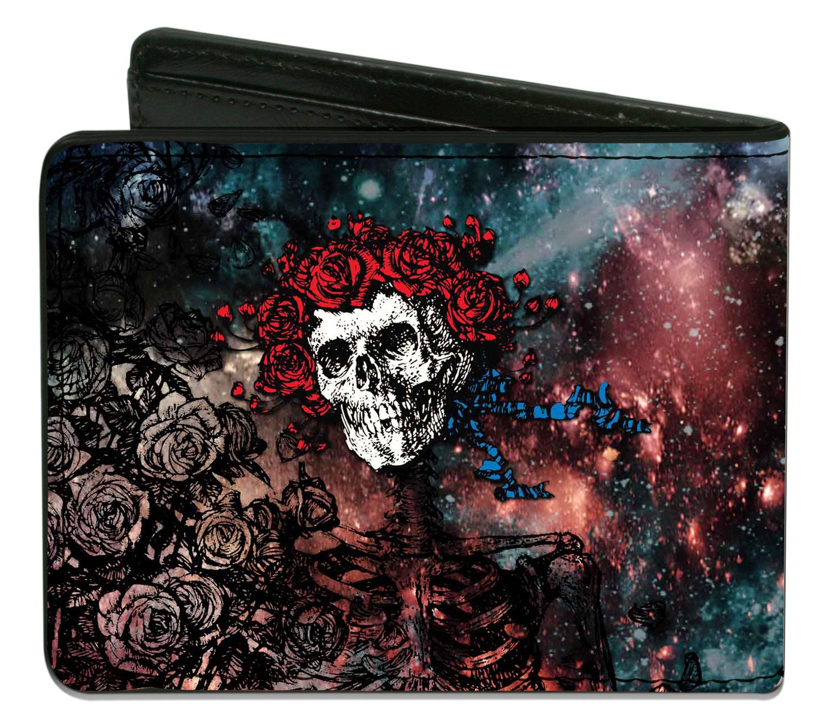 Grateful Dead Space Your Face & Skull & Roses Bi-Fold Wallet