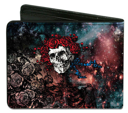 Grateful Dead Space Your Face & Skull & Roses Bi-Fold Wallet