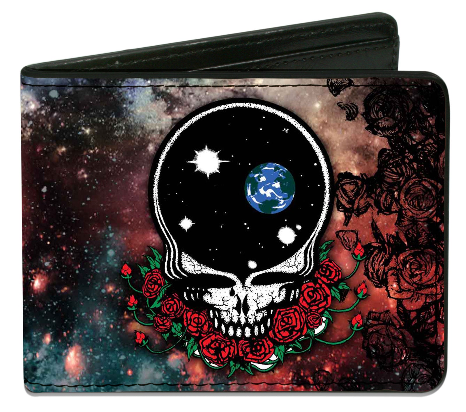 Grateful Dead Space Your Face & Skull & Roses Bi-Fold Wallet