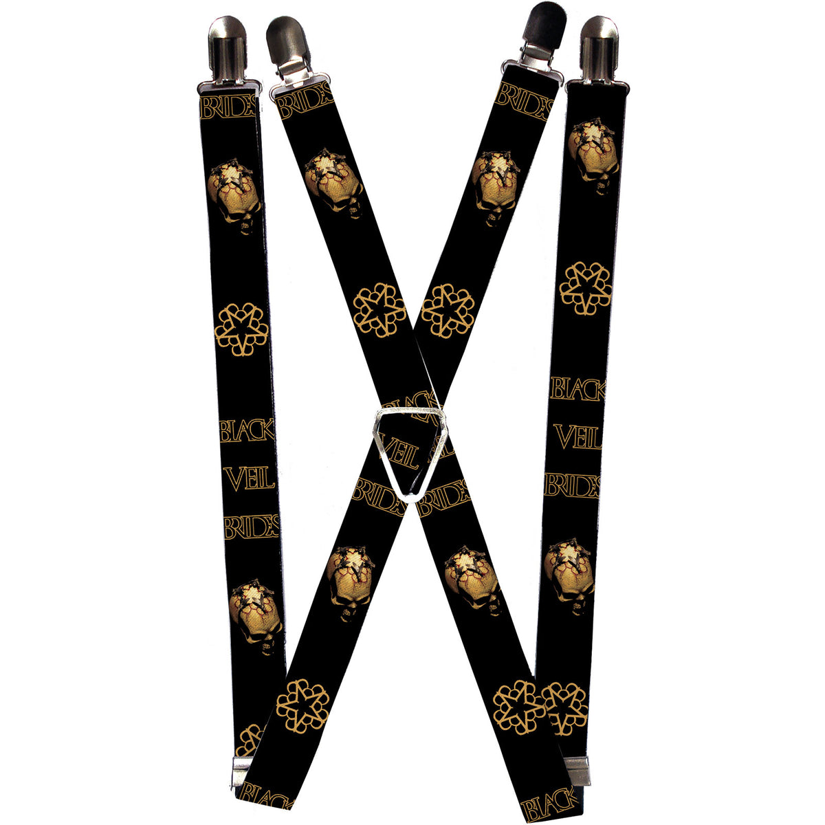 Black Veil Brides Morning Star Skulls Suspenders Front