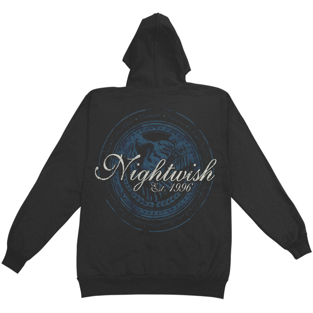 Nightwish Logo Owl Zippered Hooded Sweatshirt Back