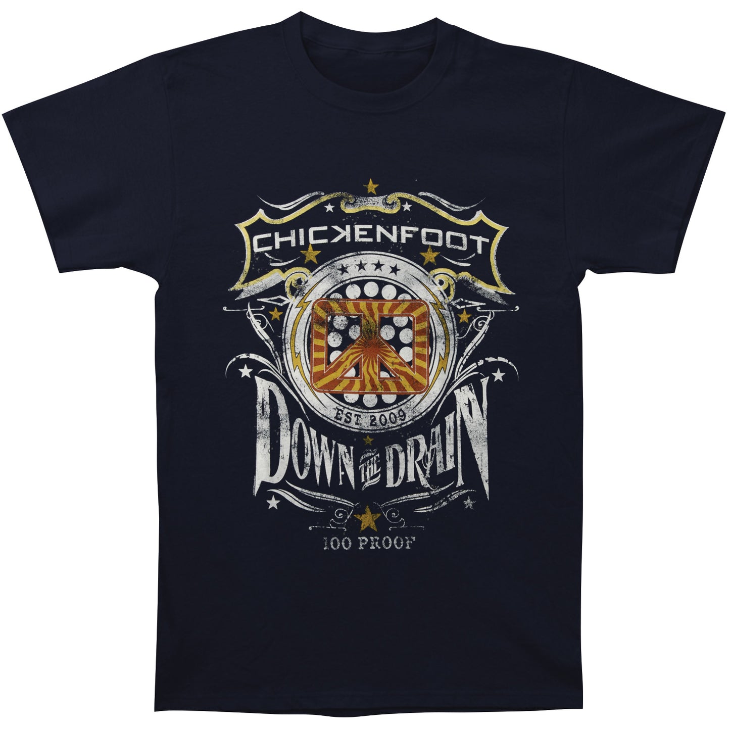 Chickenfoot Down The Drain Mens Soft T Slim Fit T-shirt Front
