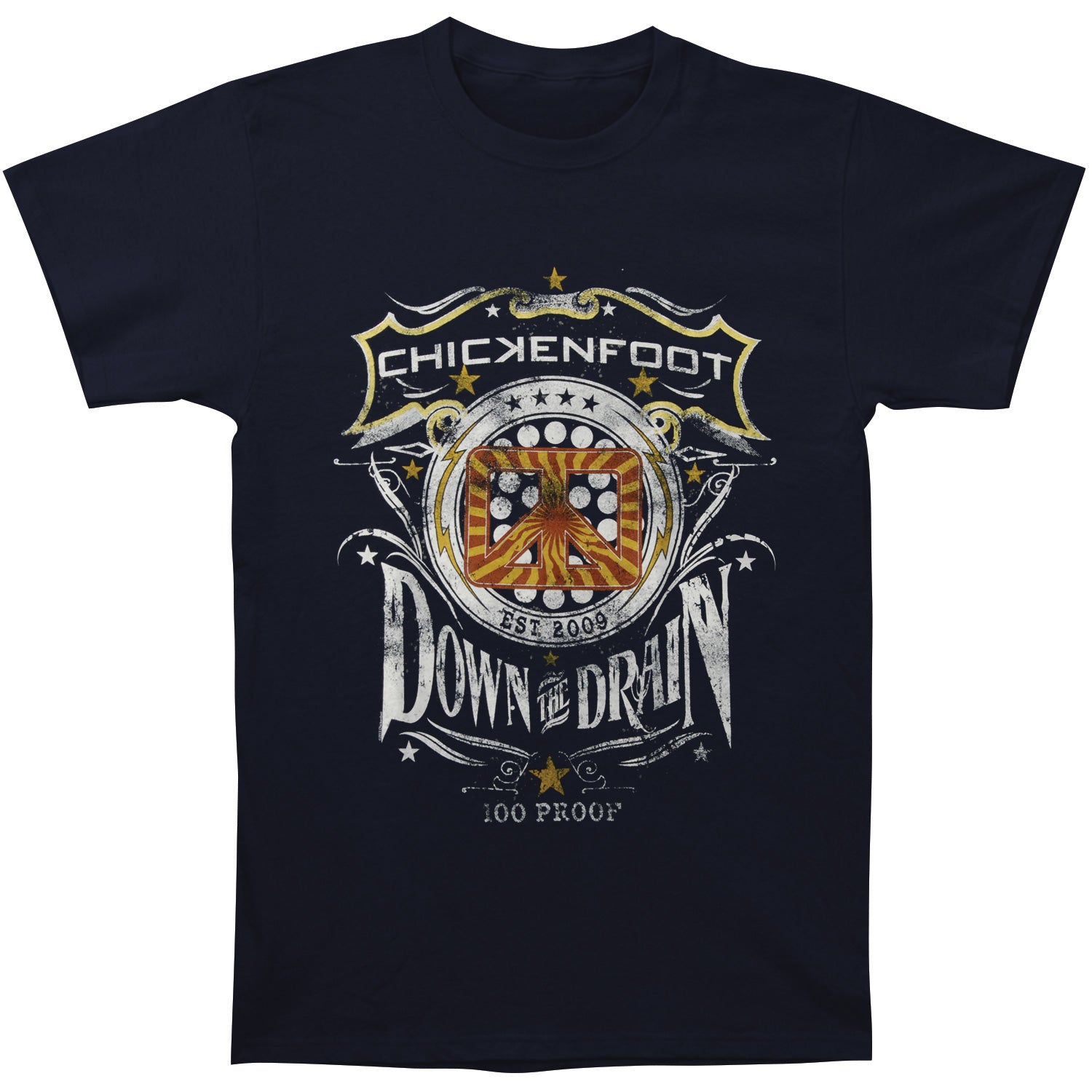Chickenfoot Down The Drain Mens Soft T Slim Fit T-shirt Front