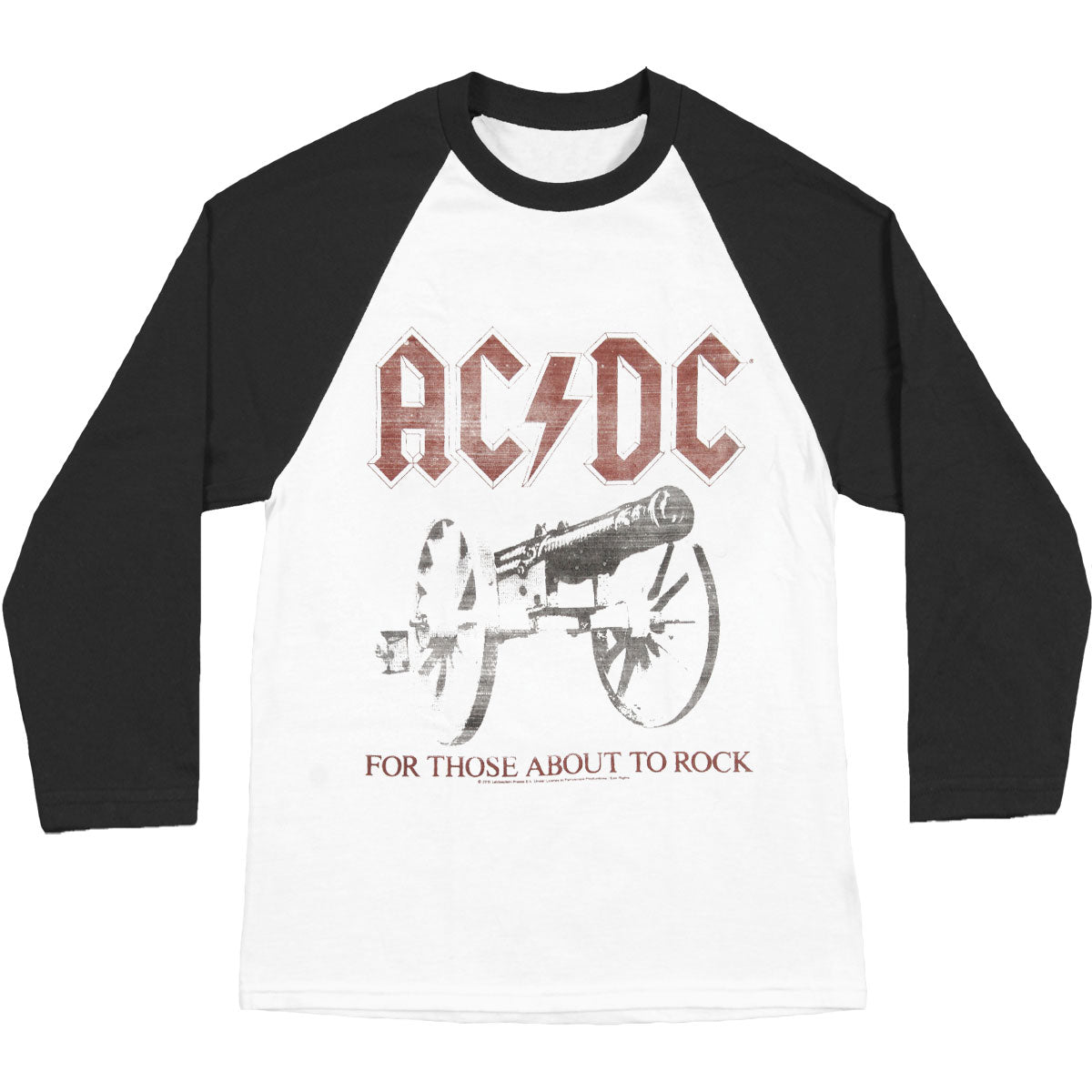 AC/DC Rock Cannon Baseball Jersey Front