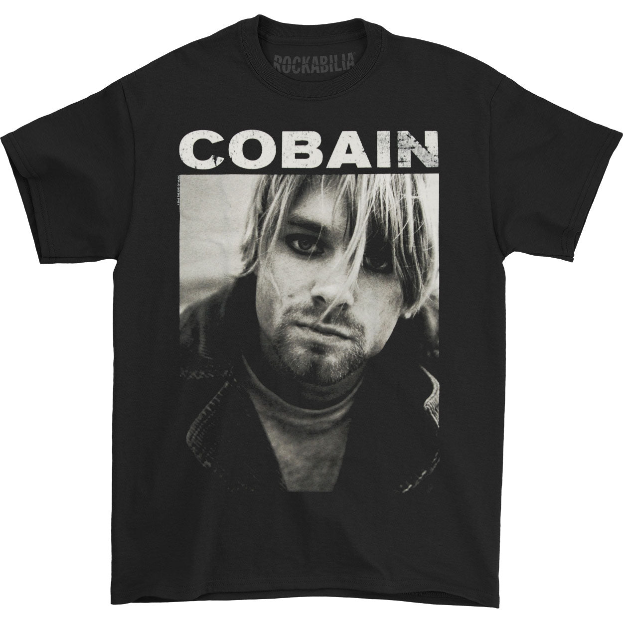 Nirvana Kurt Cobain W/ Eyeliner Photo Reg Mens T T-shirt Front