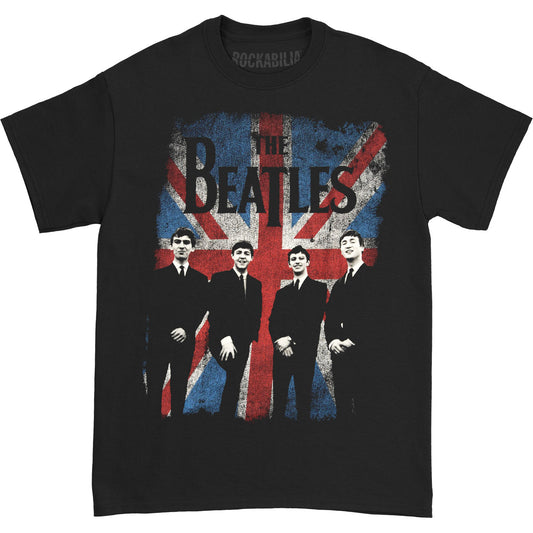 Beatles Union Jack Photo Distressed T-shirt Front