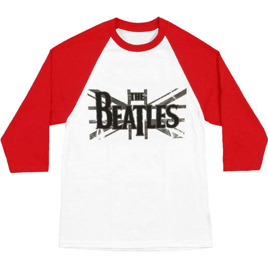 Beatles Union Jack Foil Raglan Baseball Jersey Front