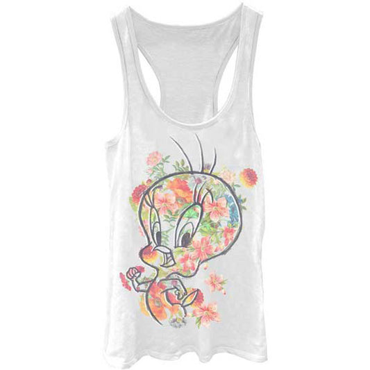 Looney Tunes Tweety Flower Womens Tank