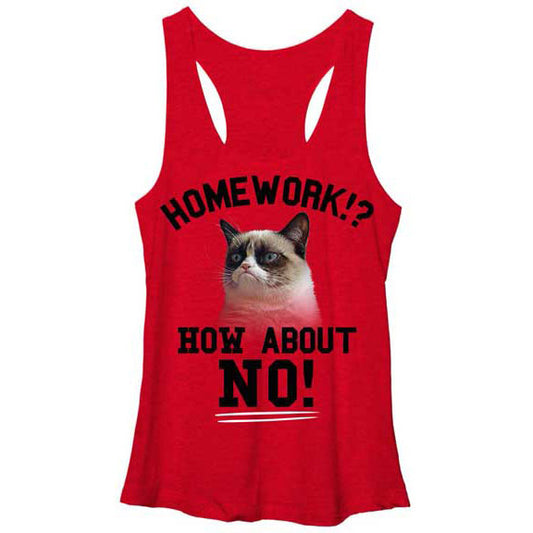 Grumpy Cat No Homework Womens Tank