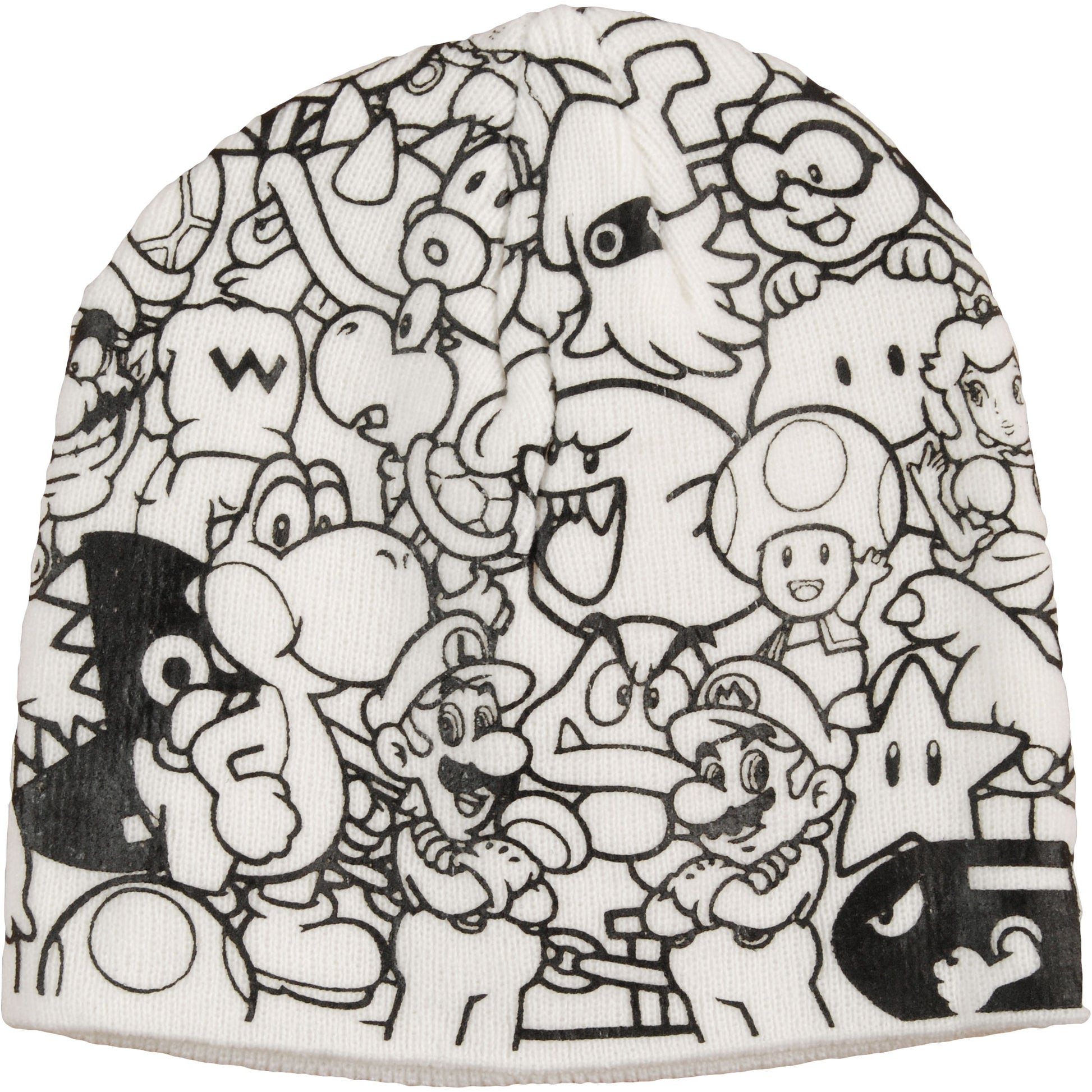 Super Mario Bros B&W Characters Beanie