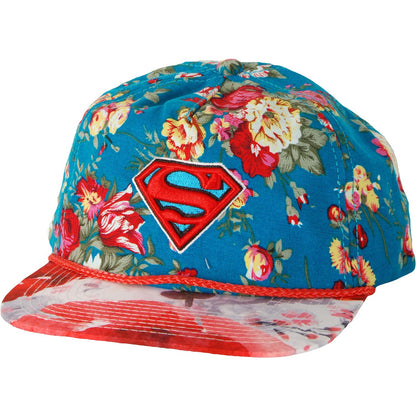 Superman Floral Print Baseball Cap
