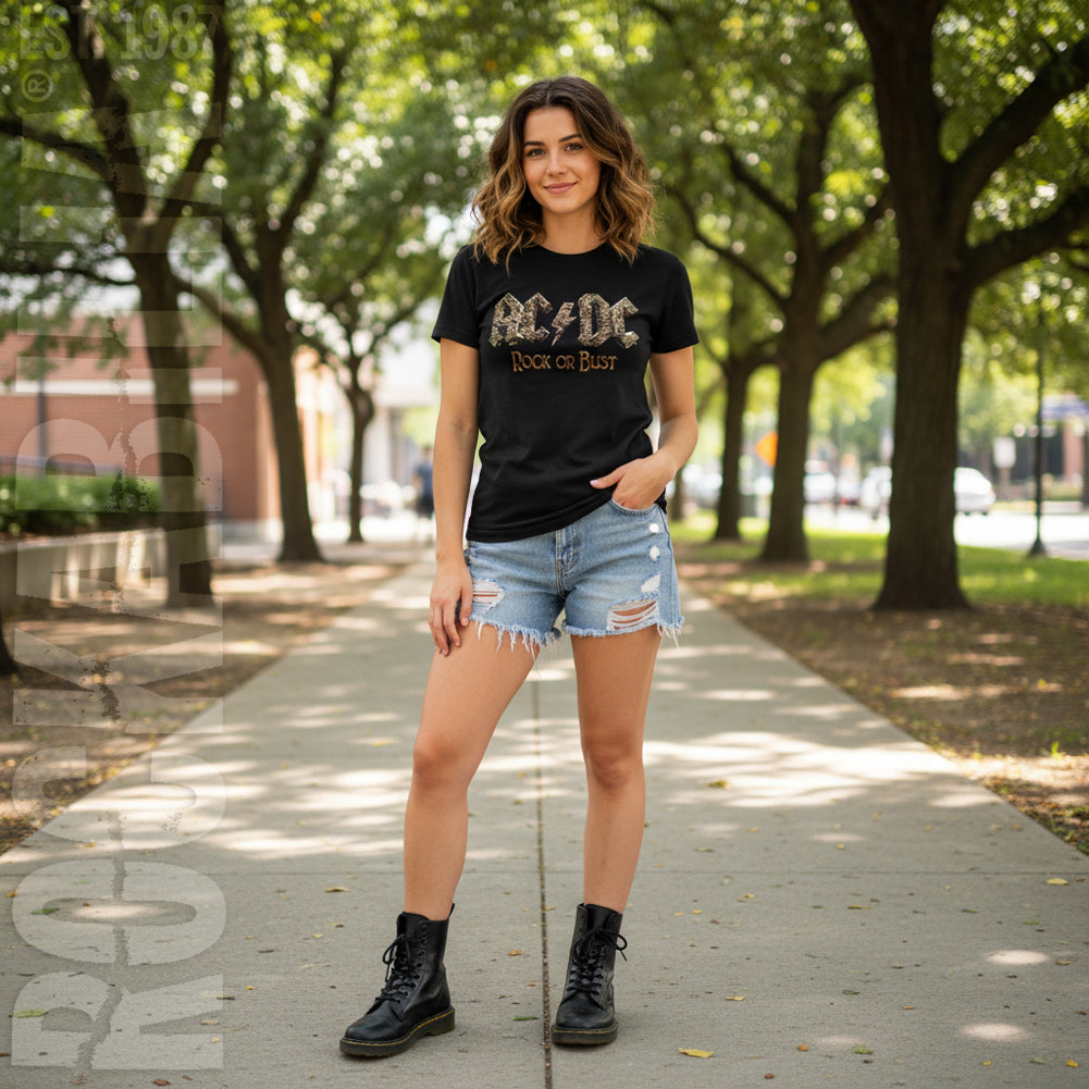 Rock Or Bust Logo Junior Top