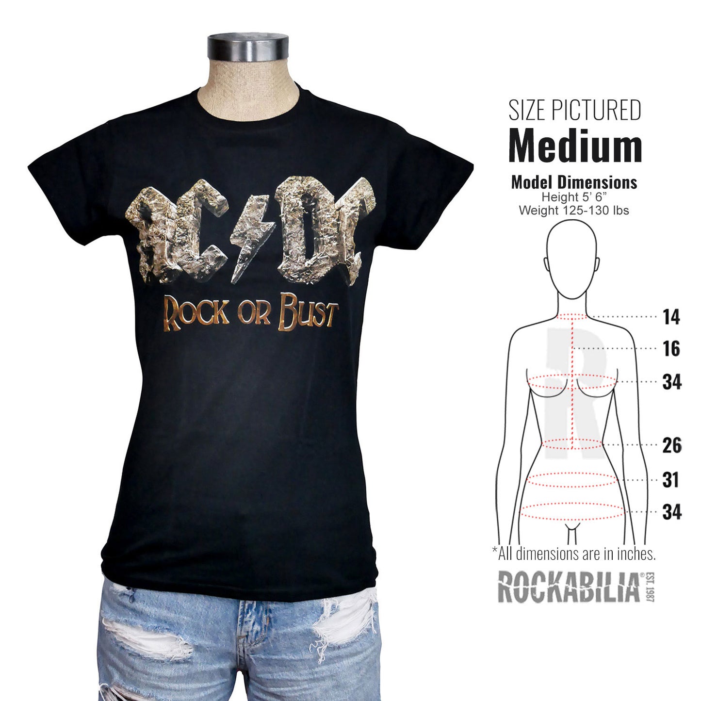 Rock Or Bust Logo Junior Top