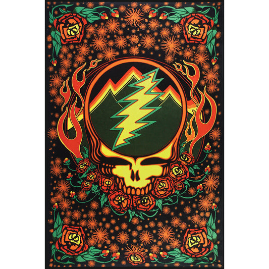 Grateful Dead 3-D Steal Your Face Scarlet Fire Tapestry