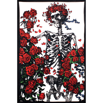 Grateful Dead 3-D Skeleton Roses 60x90 Tapestry