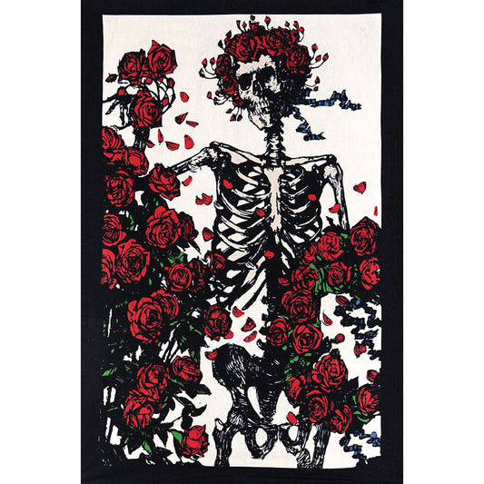 Grateful Dead 3-D Mini Skeleton Rose 30x45 Tapestry