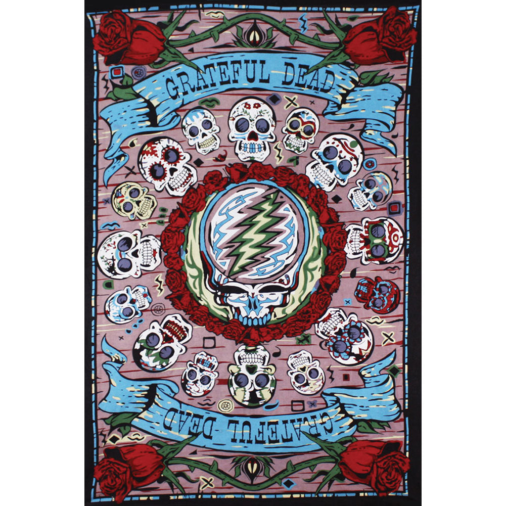 Grateful Dead 3-D Mexicali Skulls 60x90 Tapestry