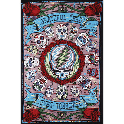 Grateful Dead 3-D Mexicali Skulls 60x90 Tapestry
