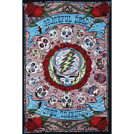 Grateful Dead 3-D Mexicali Skulls 60x90 Tapestry