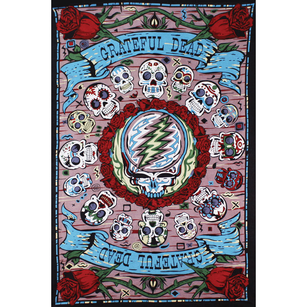 3-D Mini Mexicali Skull 30x45 Tapestry