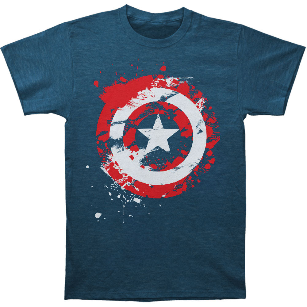 Captain America Captain Logo Paint T-shirt Front