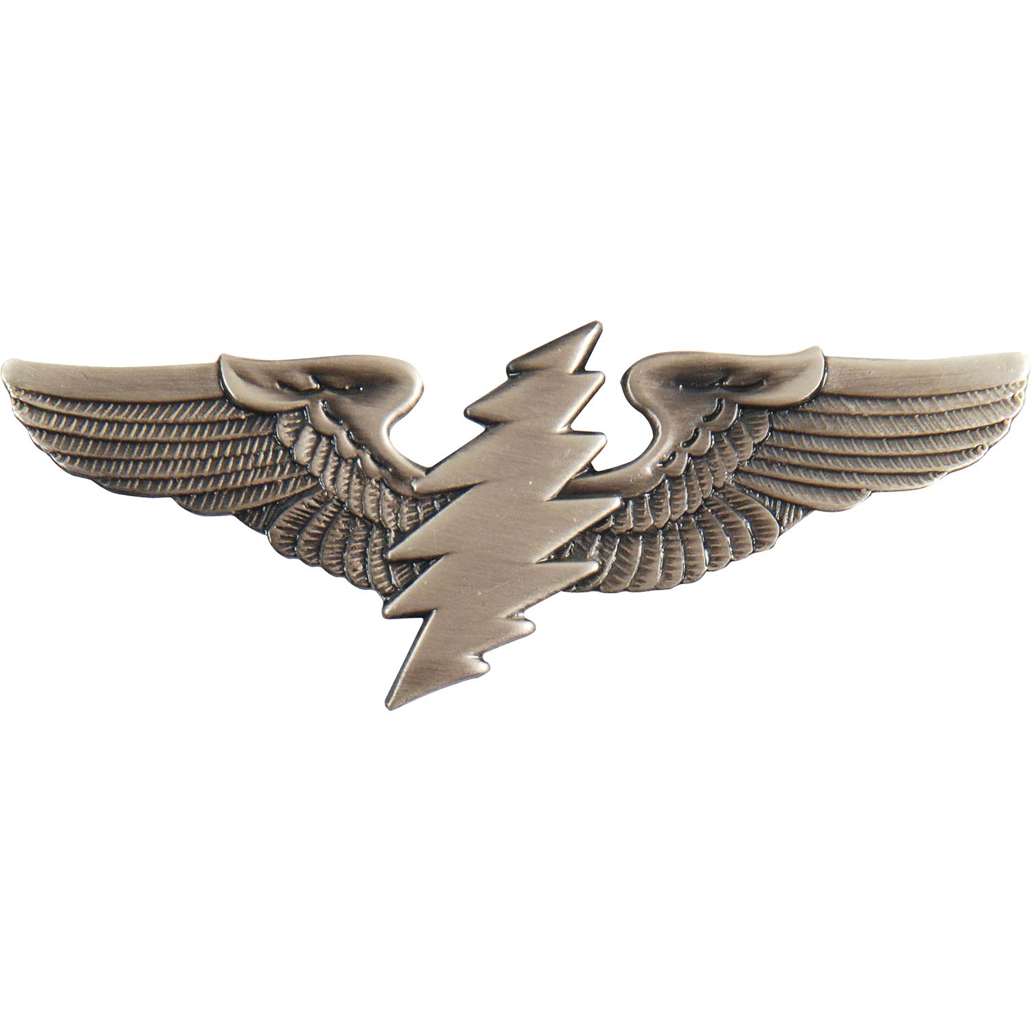 Lightning Bolt Rockwings Large Pewter Pin Badge