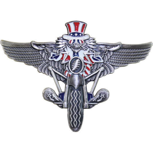 Grateful Dead Psycle Sam Rockwings Large Pewter Pin Badge