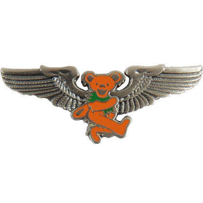 Grateful Dead Dancing Bear Rockwings Small Pewter Pin Badge