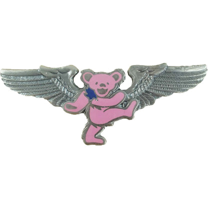 Grateful Dead Dancing Bear Rockwings Small Pewter Pin Badge