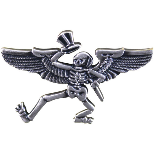 Grateful Dead Dancing Skeleton Rockwings Small Pewter Pin Badge
