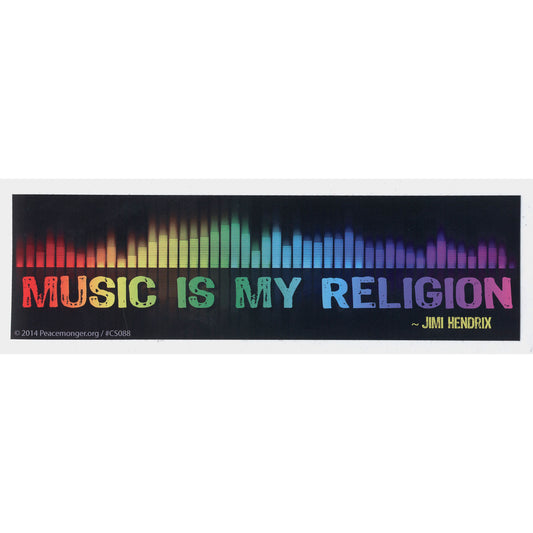Jimi Hendrix Music Is My Religion Jimi Hendrix Quote Bumper Sticker