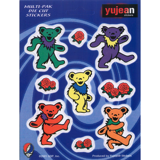 Grateful Dead Bear Multi Sticker Set Front