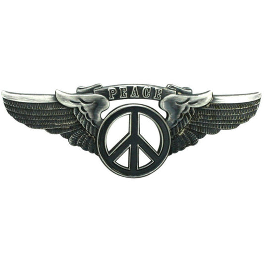 Grateful Dead Peace Sign Wing Rockwings Black Small Pewter Pin Badge