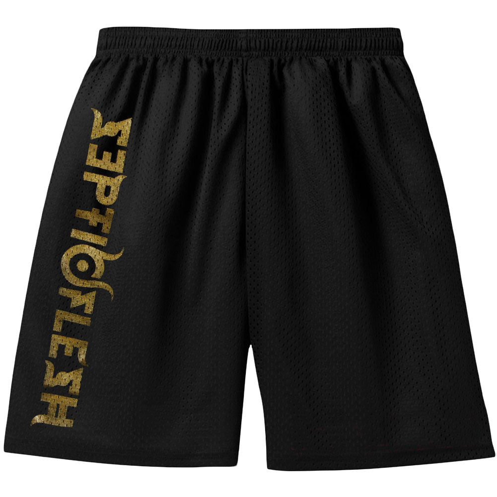 Septic Flesh Logo Mesh Gym Shorts Front