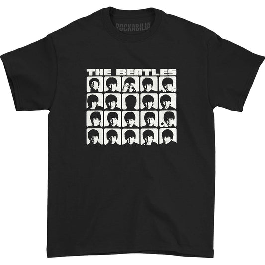 Beatles Hard Days Night Faces Mono T-shirt Front