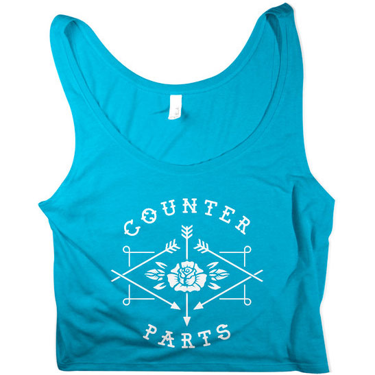 Counterparts Arrow Logo Blue Crop Top Junior Top Front