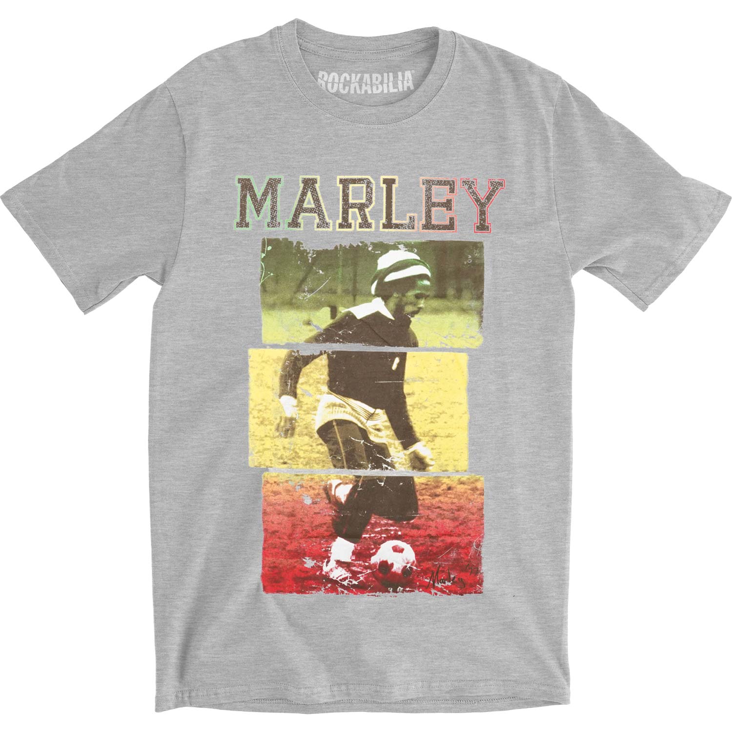 Bob Marley Rasta Football Slim Fit T-shirt Front