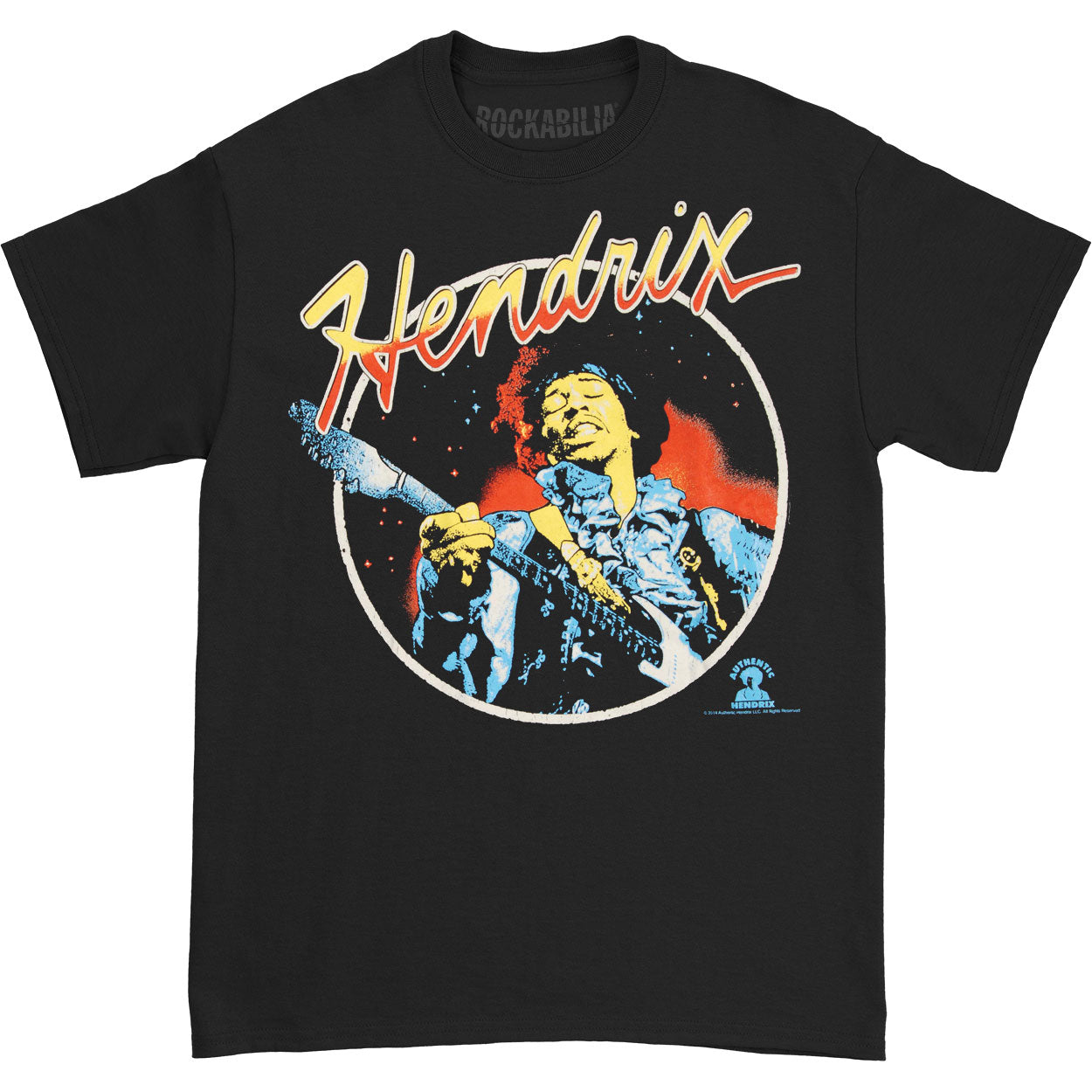 Jimi Hendrix Script Circle T-shirt Front