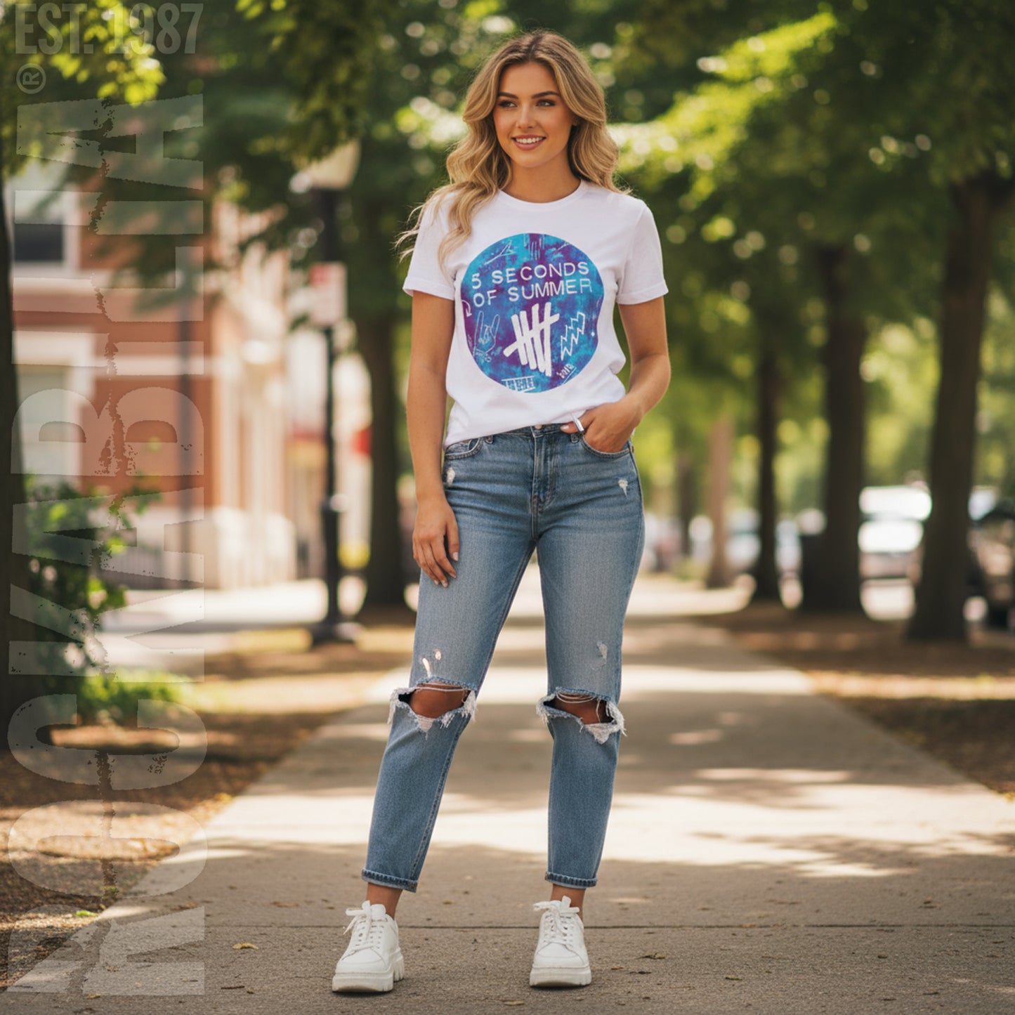 Scribble Logo Tie-Dye Junior Top