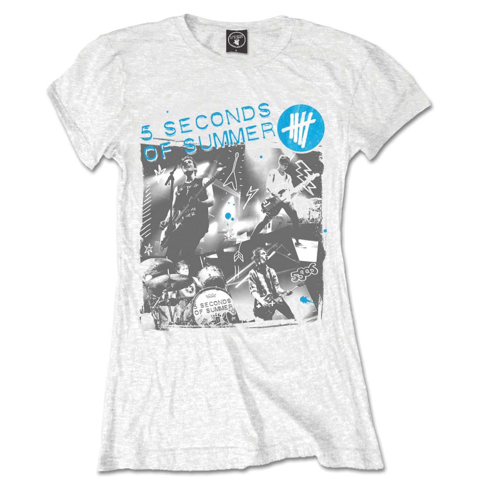 5 Seconds Of Summer Live Collage Junior Top Front