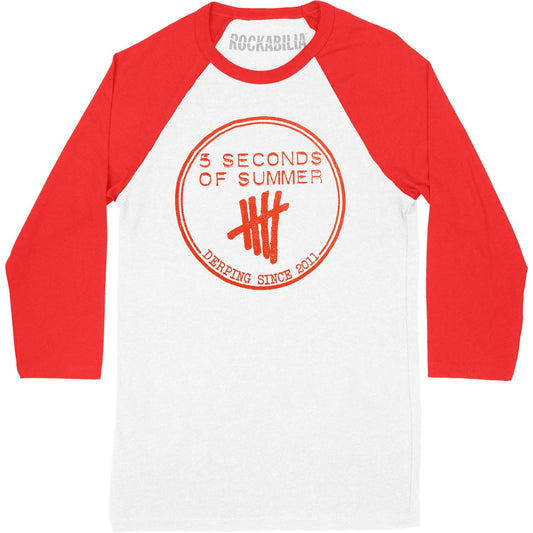 5 Seconds Of Summer Derping Stamp Raglan Junior Top Front