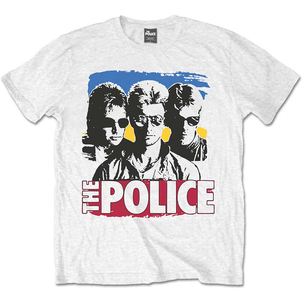 Police Band Photo Sunglasses Slim Fit T-shirt Front